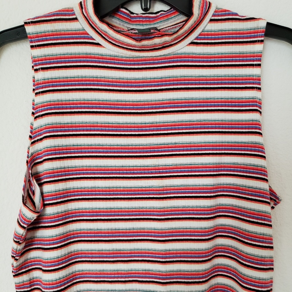 Wild Fable Striped Turtleneck Crop Top Large